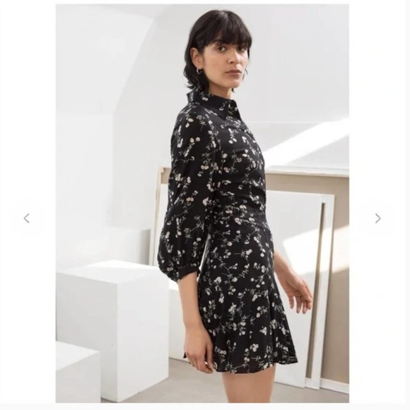 & other Stories Long Sleeve Floral button front Dress - Picture 2 of 12